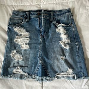 Denim skirt ripped